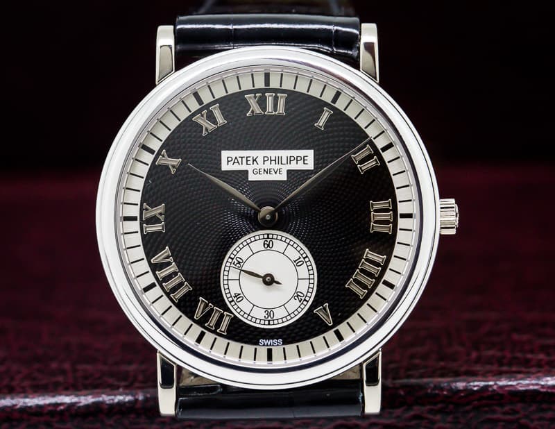 Patek Philippe Calatrava 18K White Gold Black Dial 