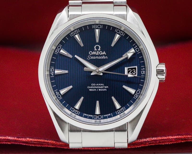Omega Aqua Terra Co-Axial Date Blue Dial SS / SS 
