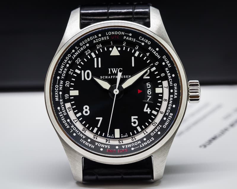 IWC Pilot WorldTimer SS Black Dial 