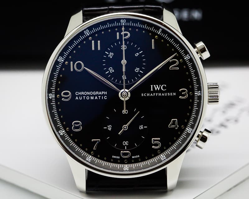 IWC Portuguese Chronograph SS Black Dial