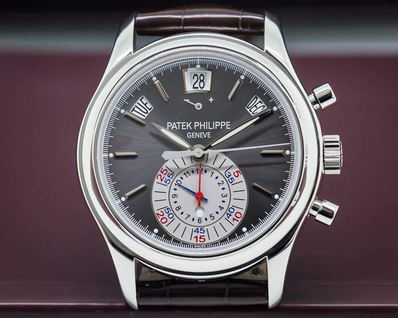 Patek Philippe Annual Calendar Chronograph Platinum Grey Dial 
