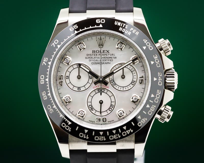 Rolex Daytona 18K White Gold Mother of Pearl Dial DIAMONDS