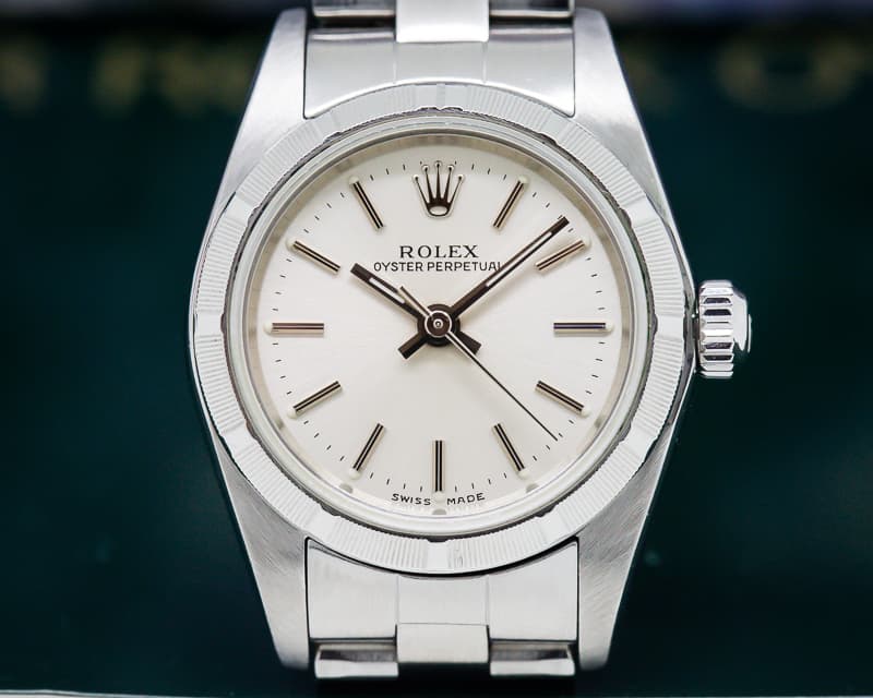 Rolex Oyster Perpetual Ladies No Date White Dial SS  