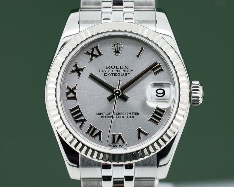 Rolex Datejust Midsize Oyster Rhodium Roman Dial / Jubilee