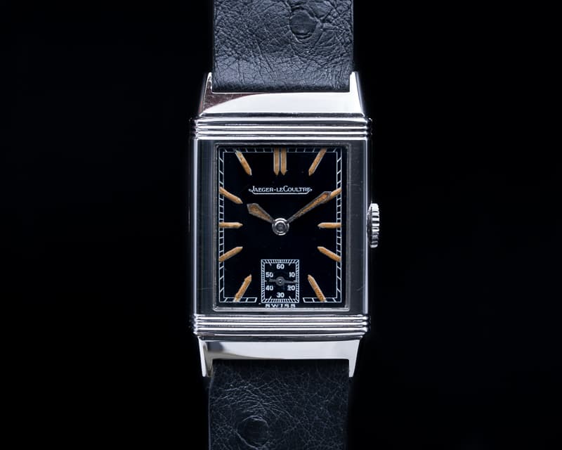 Jaeger LeCoultre Reverso 2400 SS Black Dial Radium 1947 RARE
