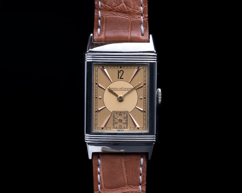 Jaeger LeCoultre Reverso 2400 SS Gold Dial Circa 1947 Archives RARE