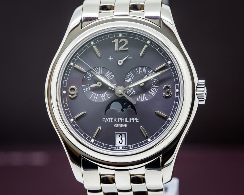 Patek Philippe Annual Calendar 18K White Gold/White Gold Bracelet Slate Dial 

