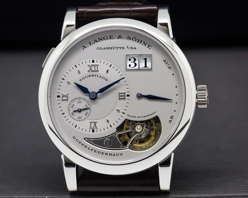 A. Lange and Sohne Lange 1 Platinum Tourbillon Limited Edition BLUE HANDS