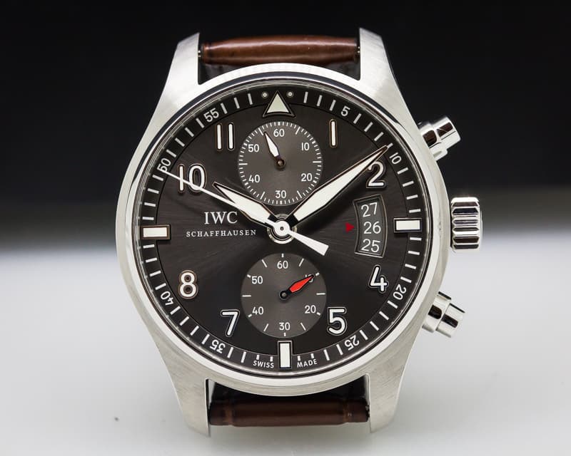 IWC Pilot Spitfire Chronograph SS Grey Dial 