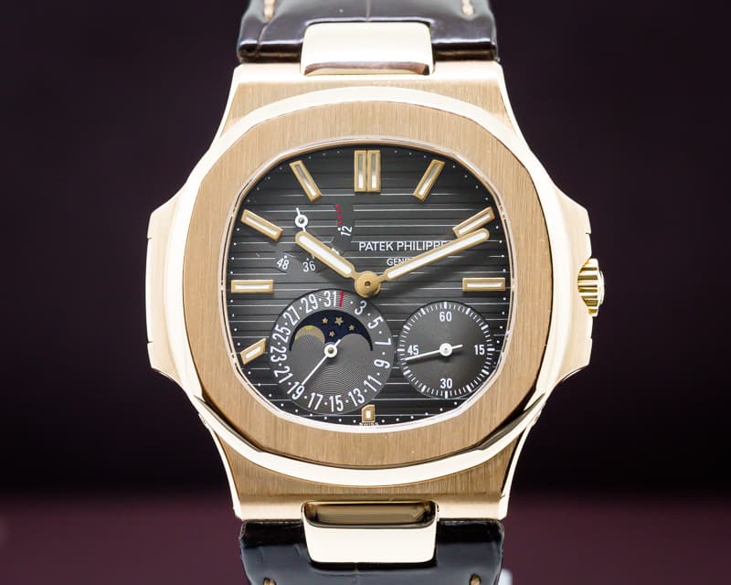 Patek Philippe Jumbo Nautilus Power Reserve Moon 18K Rose Gold