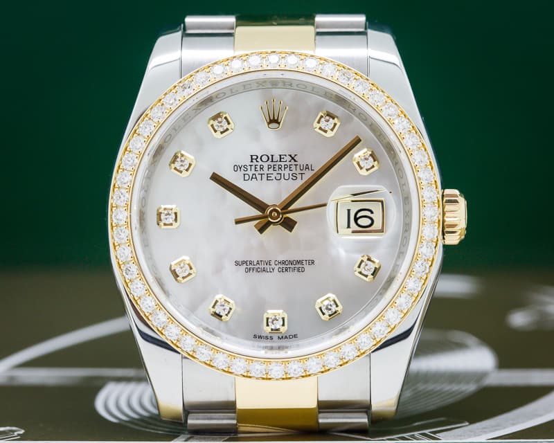 Rolex Datejust MOP Dial Diamond Bezel 18K/SS
