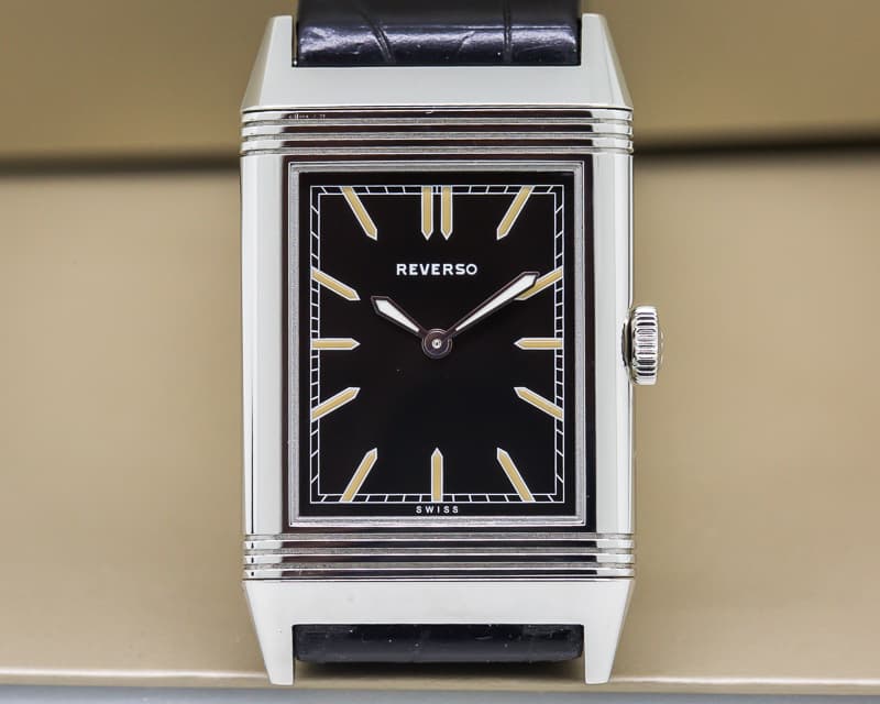 Jaeger LeCoultre Grande Reverso "Tribute to 1931" Ultra Thin SS Black Dial
