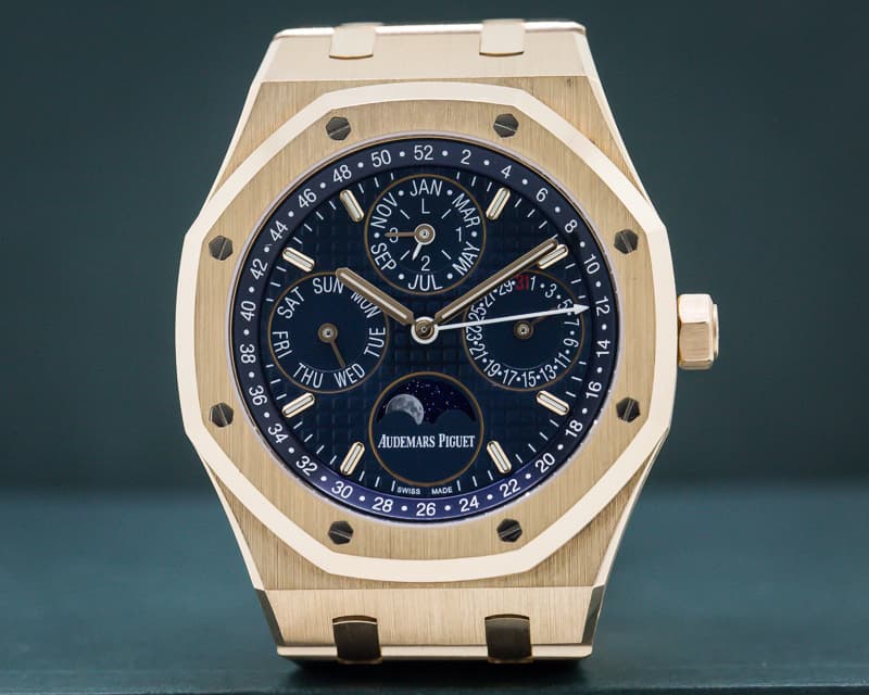Audemars Piguet Royal Oak Perpetual Calendar 18k Rose Gold BLUE DIAL