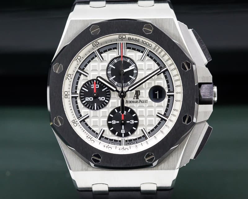 Audemars Piguet Royal Oak Offshore Silver Dial Ceramic Bezel SS / Rubber