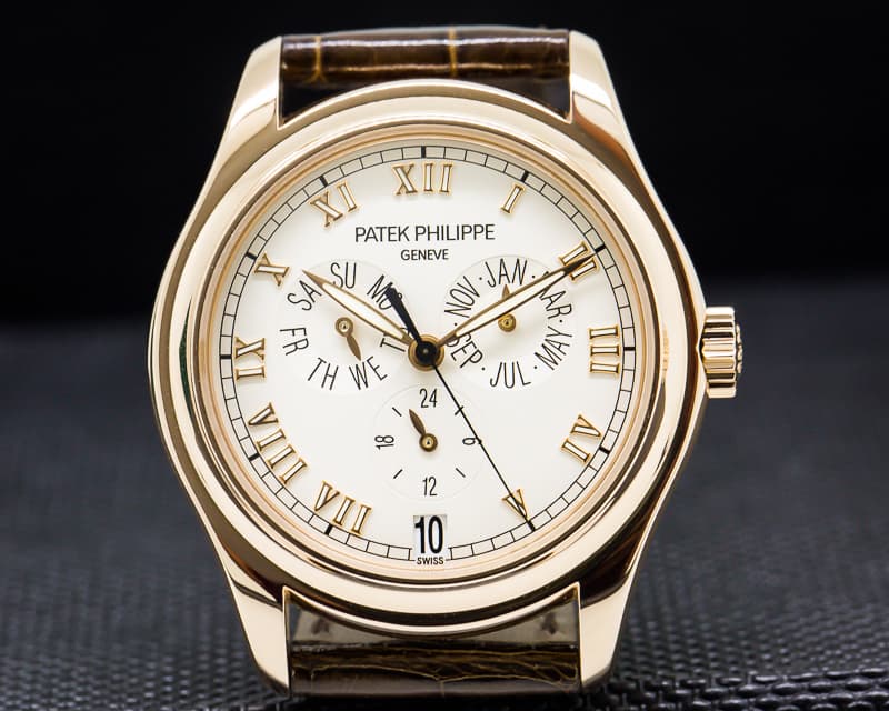 Patek Philippe Annual Calendar 18K Rose Gold Silver Dial 