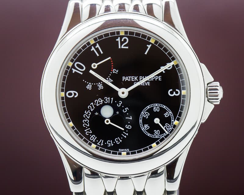 Patek Philippe Power Reserve Moon Phase Black Dial SS / SS