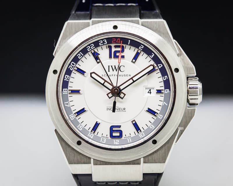 IWC Ingenieur Dual Time SS / Blue Alligator + Bracelet 