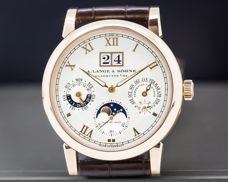A. Lange and Sohne Langematik Perpetual Calendar 18K Rose Gold / Deployment