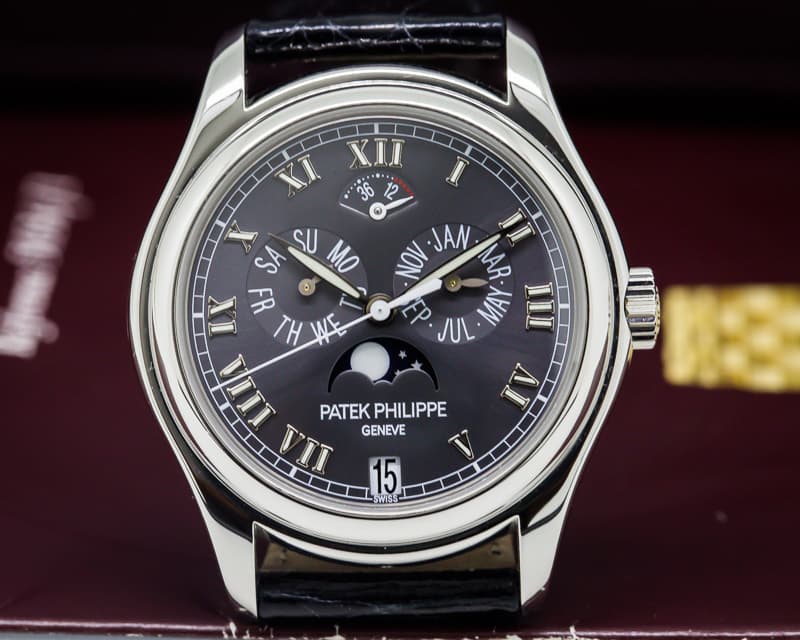 Patek Philippe Annual Calendar Power Reserve Grey Dial Platinum 