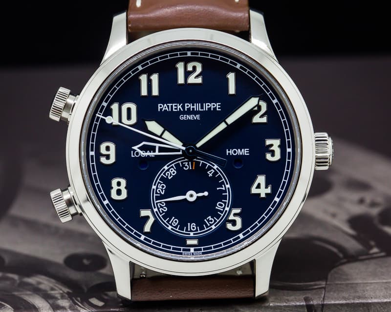Patek Philippe Calatrava Pilot Travel Time 18k White Gold