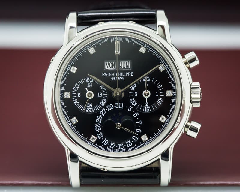 Patek Philippe Perpetual Calendar Chronograph Platinum Black Diamond COLLECTOR QUALITY