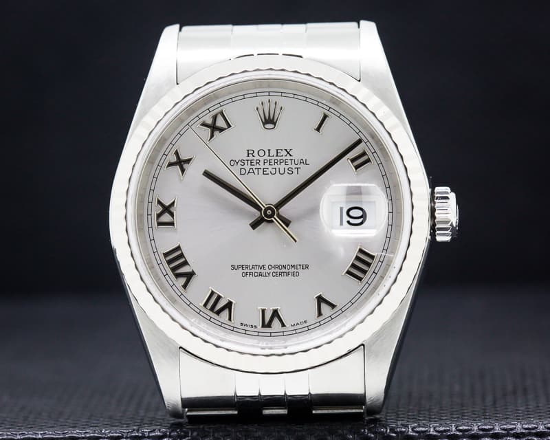 Rolex Datejust SS Grey Dial/White Gold Bezel
