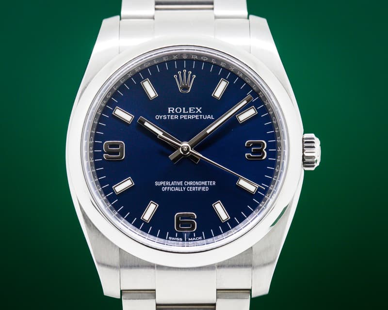 Rolex Oyster Perpetual Blue Dial SS