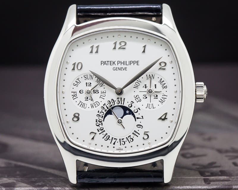 Patek Philippe Perpetual Calendar 18K White Gold Cushion Case