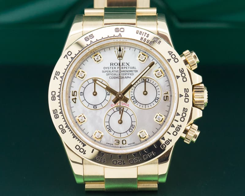 Rolex Daytona Mother of Pearl Diamond Yellow Gold / Bracelet