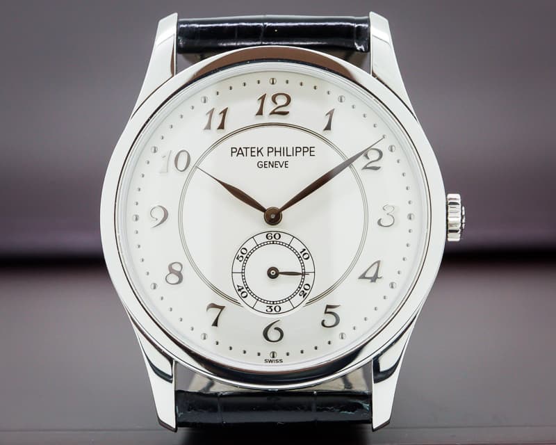 Patek Philippe Calatrava Platinum Silver Dial Arabic Numerals 