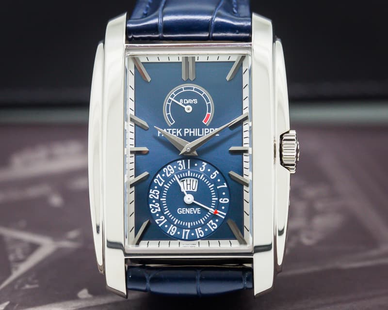 Patek Philippe Gondolo 8 Day Manual Wind Blue Dial 18K White Gold