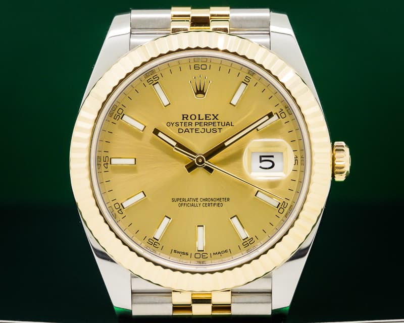Rolex Datejust II Champagne Stick Dial 18K / SS