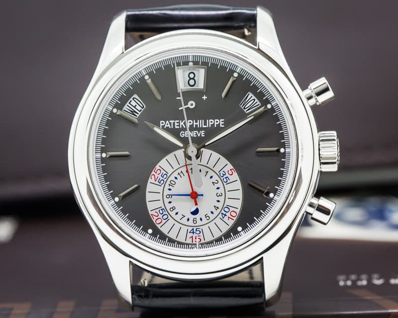 Patek Philippe Annual Calendar Chronograph Platinum Grey Dial 
