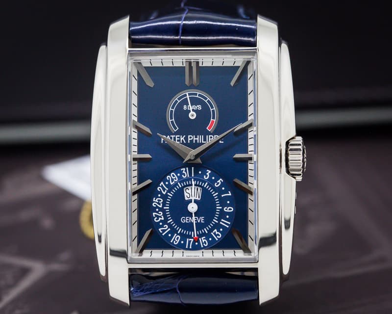 Patek Philippe Gondolo 8 Day Manual Wind Blue Dial 18K White Gold