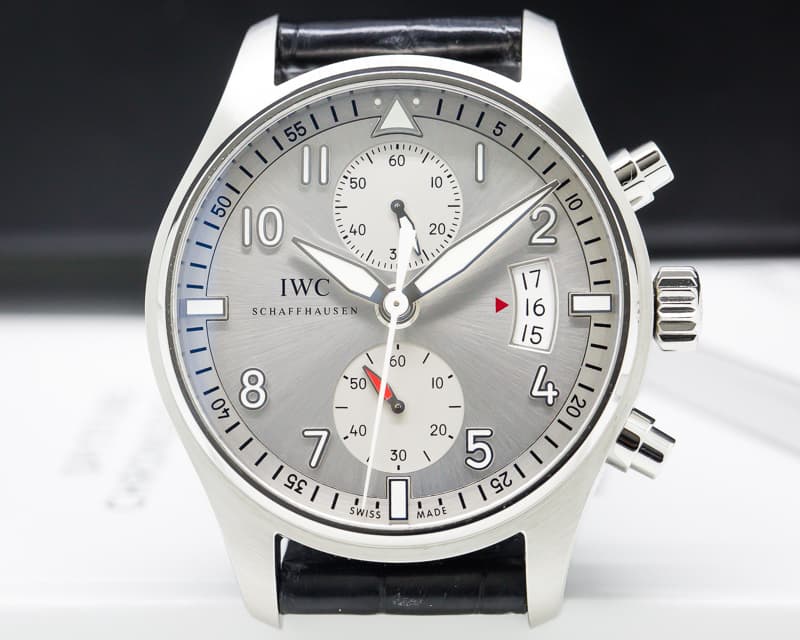 IWC Pilot Spitfire Chronograph SS Silver Dial 