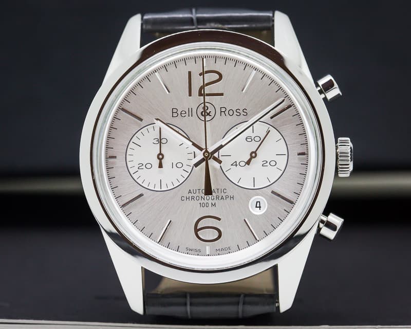 Bell & Ross BR 126 Vintage Officer Chronograph SS / Strap