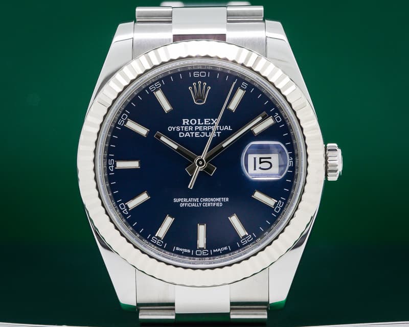 Rolex Datejust 41 Blue Stick Dial SS 