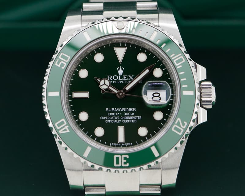 Rolex Submariner Green Ceramic Bezel Green Dial SS