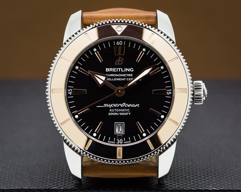 Breitling Aeromarine SuperOcean Heritage 46 18K bezel
Black Dial 