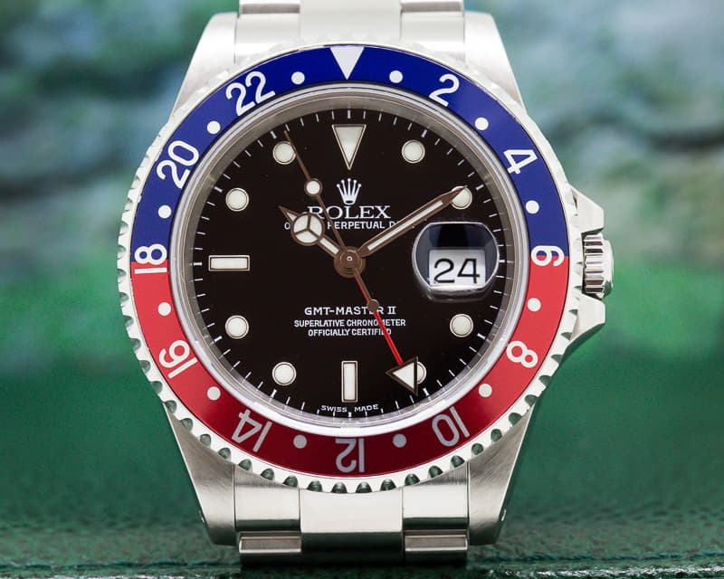 Rolex GMT Master II SS Red / Blue Pepsi Bezel FULL SET 
