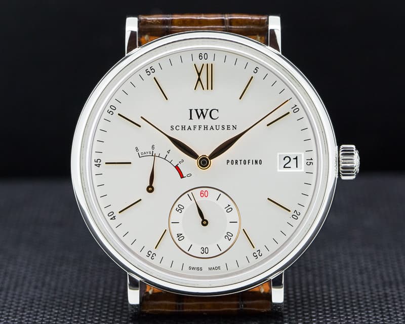 IWC Portofino Hand Wound Eight Days SS Silver Dial 