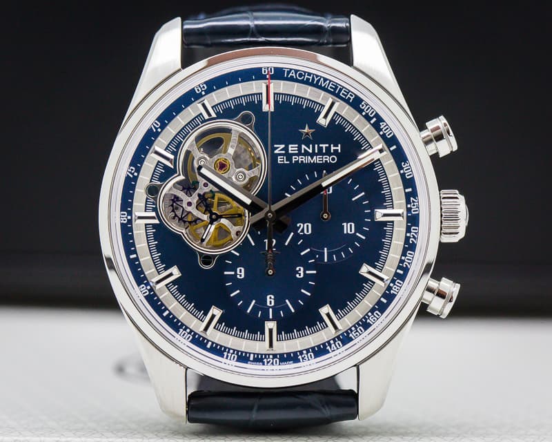 Zenith El Primero Blue Chronomaster Open Grande Date SS / Leather