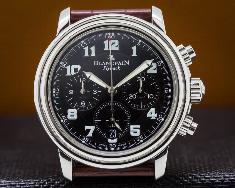Blancpain Leman Flyback Chronograph Black Dial SS 