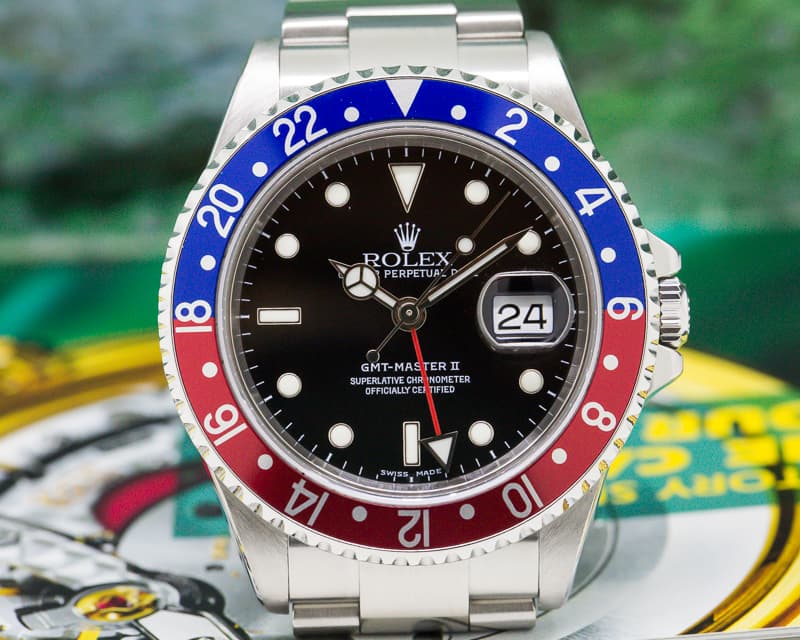 Rolex GMT Master II SS Red / Blue Pepsi Bezel FULL SET 