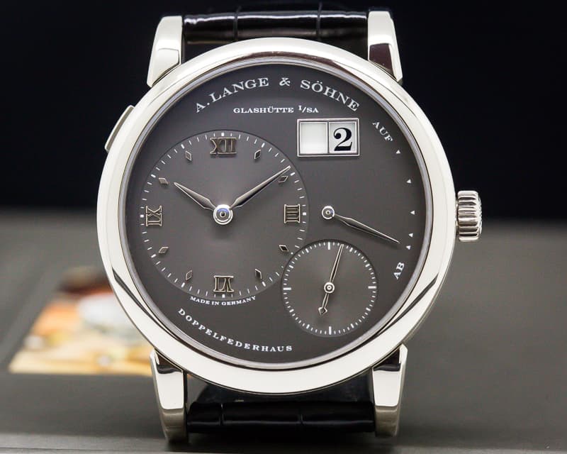 A. Lange and Sohne Lange 1 Grey Slate Dial White Gold 
