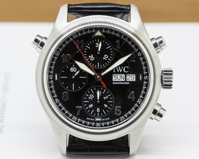 IWC Doppel Spitfire Black Dial SS 