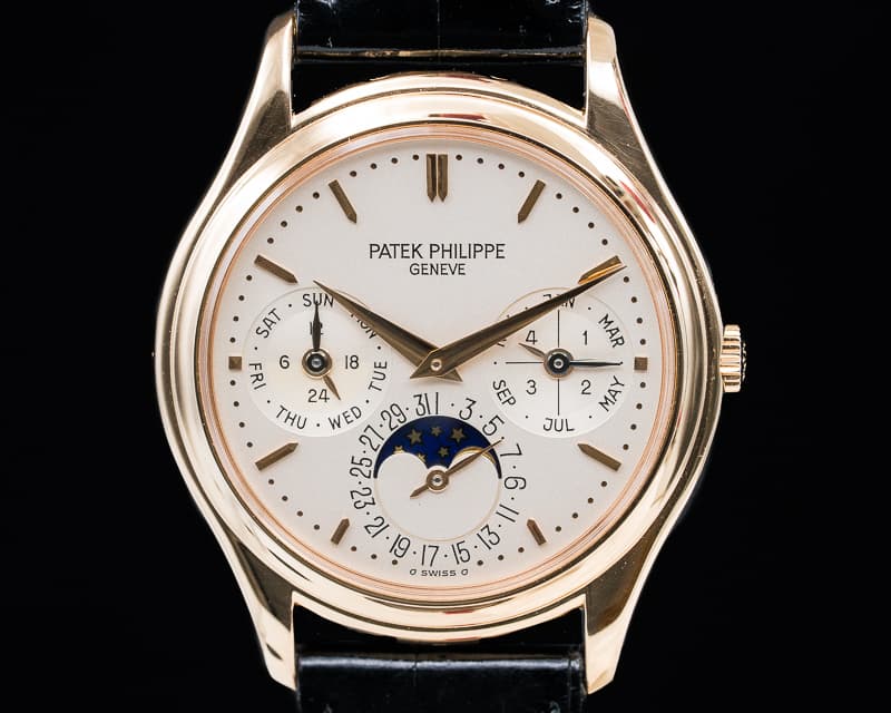 Patek Philippe Perpetual Calendar Rose Gold Silver Dial 