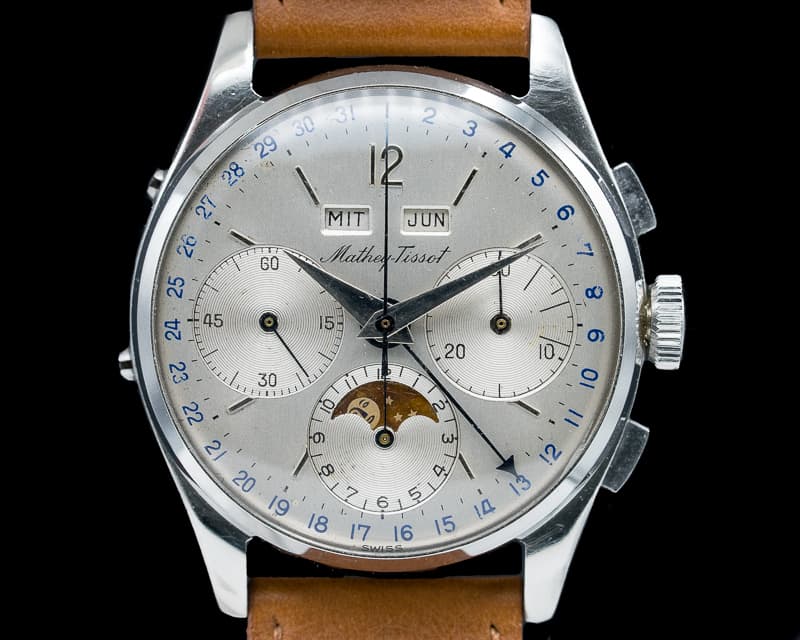 Mathey Tissot Vintage Triple Calendar Chronograph Moonphase Manual Wind SS