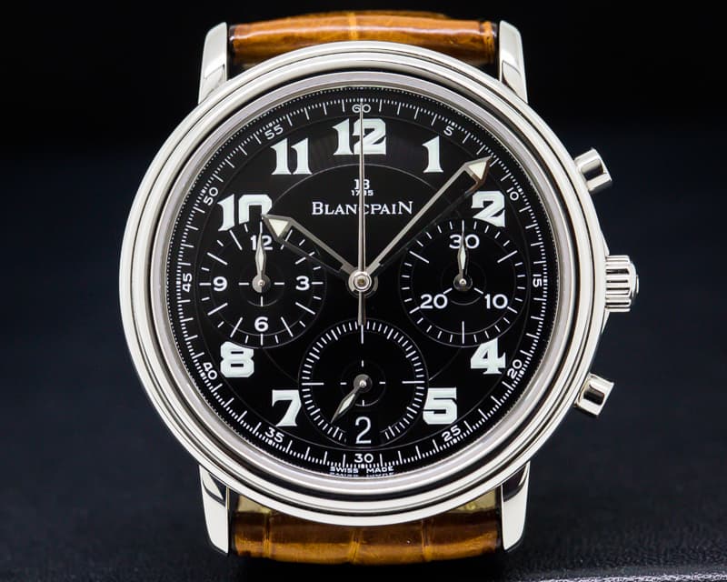 Blancpain 1185F Leman Flyback SS Black Dial / 33MM