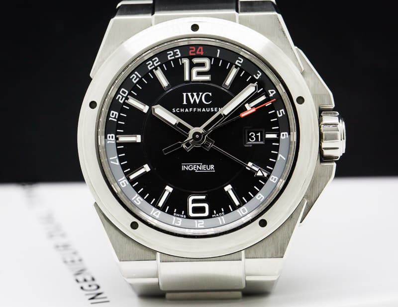 IWC IW324402 Ingenieur Dual Time Black Dial SS 